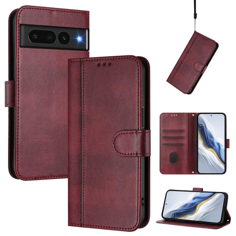 Line Splicing Buckle Retro Leather Phone Case, For Google Pixel 11 Pro XL, For Google Pixel 11 Pro / 11, For Google Pixel 9 Pro XL / Pixel 10 Pro XL, For Google Pixel 10 / 10 Pro / Pixel 9 / 9 Pro, For Google Pixel 9a, For Google Pixel 8a              ...