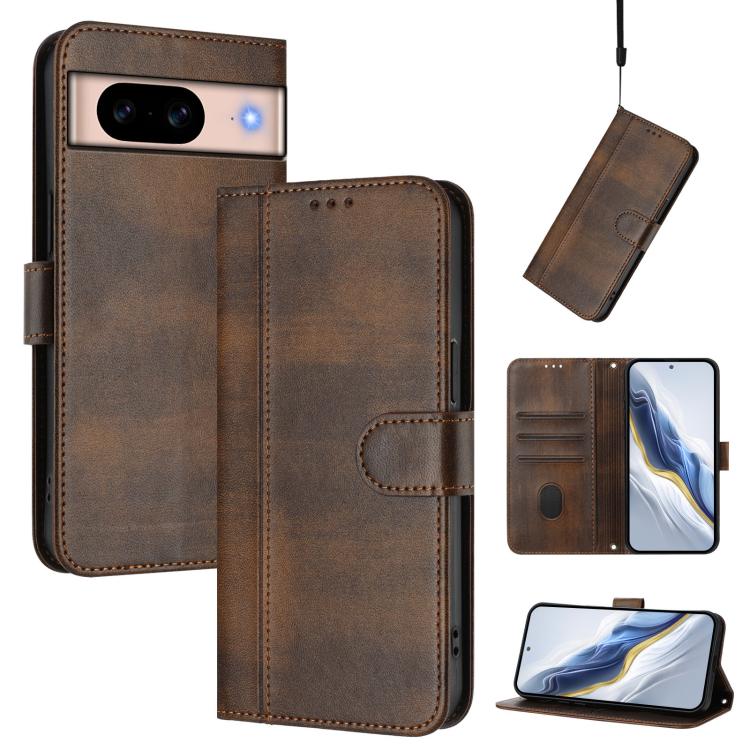 Line Splicing Buckle Retro Leather Phone Case, For Google Pixel 11 Pro XL, For Google Pixel 11 Pro / 11, For Google Pixel 9 Pro XL / Pixel 10 Pro XL, For Google Pixel 10 / 10 Pro / Pixel 9 / 9 Pro, For Google Pixel 9a, For Google Pixel 8a              ...