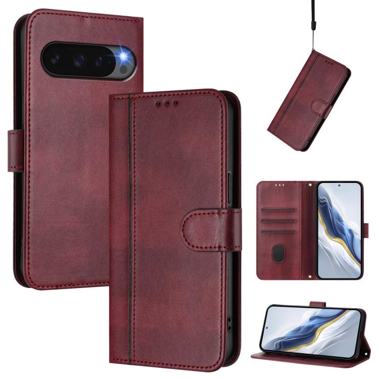 Line Splicing Buckle Retro Leather Phone Case, For Google Pixel 11 Pro XL, For Google Pixel 11 Pro / 11, For Google Pixel 9 Pro XL / Pixel 10 Pro XL, For Google Pixel 10 / 10 Pro / Pixel 9 / 9 Pro, For Google Pixel 9a, For Google Pixel 8a              ...