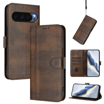 Line Splicing Buckle Retro Leather Phone Case, For Google Pixel 11 Pro XL, For Google Pixel 11 Pro / 11, For Google Pixel 9 Pro XL / Pixel 10 Pro XL, For Google Pixel 10 / 10 Pro / Pixel 9 / 9 Pro, For Google Pixel 9a, For Google Pixel 8a              ...