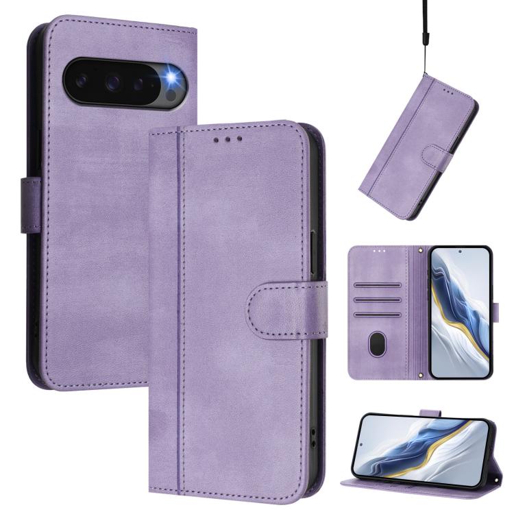 Line Splicing Buckle Retro Leather Phone Case, For Google Pixel 11 Pro XL, For Google Pixel 11 Pro / 11, For Google Pixel 9 Pro XL / Pixel 10 Pro XL, For Google Pixel 10 / 10 Pro / Pixel 9 / 9 Pro, For Google Pixel 9a, For Google Pixel 8a              ...