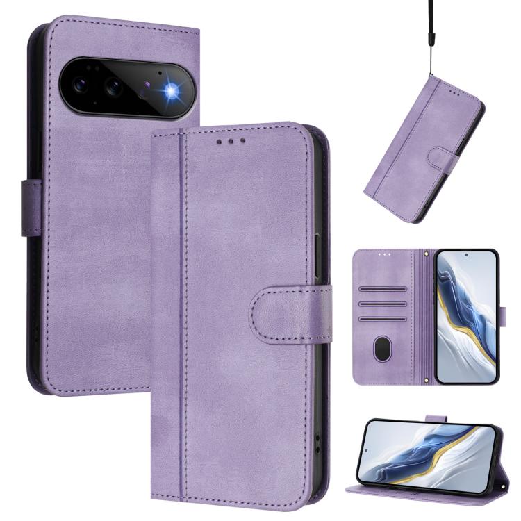 Line Splicing Buckle Retro Leather Phone Case, For Google Pixel 11 Pro XL, For Google Pixel 11 Pro / 11, For Google Pixel 9 Pro XL / Pixel 10 Pro XL, For Google Pixel 10 / 10 Pro / Pixel 9 / 9 Pro, For Google Pixel 9a, For Google Pixel 8a              ...