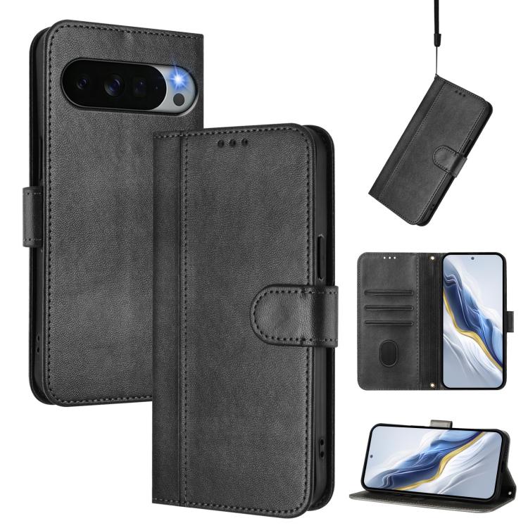 Line Splicing Buckle Retro Leather Phone Case, For Google Pixel 11 Pro XL, For Google Pixel 11 Pro / 11, For Google Pixel 9 Pro XL / Pixel 10 Pro XL, For Google Pixel 10 / 10 Pro / Pixel 9 / 9 Pro, For Google Pixel 9a, For Google Pixel 8a              ...