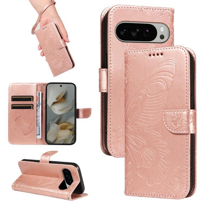 Swallowtail Butterfly Embossed Leather Phone Case, For Google Pixel 10a, For Google Pixel 10 Pro XL 5G Global, For Google Pixel 10 5G / 10 Pro 5G Global