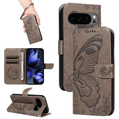 Swallowtail Butterfly Embossed Leather Phone Case, For Google Pixel 10a, For Google Pixel 10 Pro XL 5G Global, For Google Pixel 10 5G / 10 Pro 5G Global