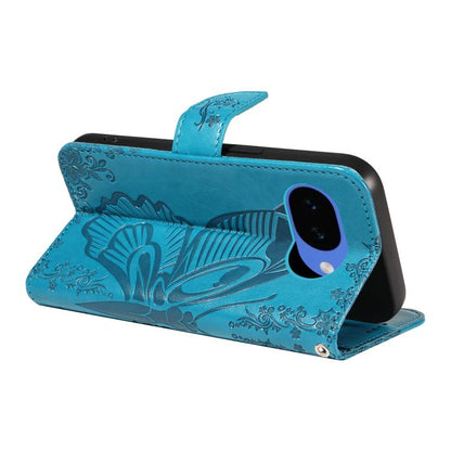 Swallowtail Butterfly Embossed Leather Phone Case, For Google Pixel 10a, For Google Pixel 10 Pro XL 5G Global, For Google Pixel 10 5G / 10 Pro 5G Global