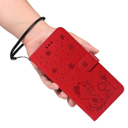 Cat and Bee Embossed Flip Leather Phone Case, For Google Pixel 10a, For Google Pixel 10 Pro XL 5G Global, For Google Pixel 10 / 10 Pro Global