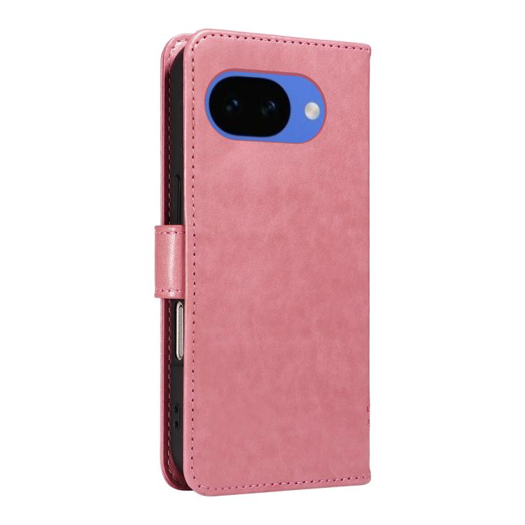 Tree & Cat Embossed Pattern Flip Leather Phone Case, For Google Pixel 10a, For Google Pixel 10 Pro XL 5G Global, For Google Pixel 10 5G / 10 Pro 5G Global