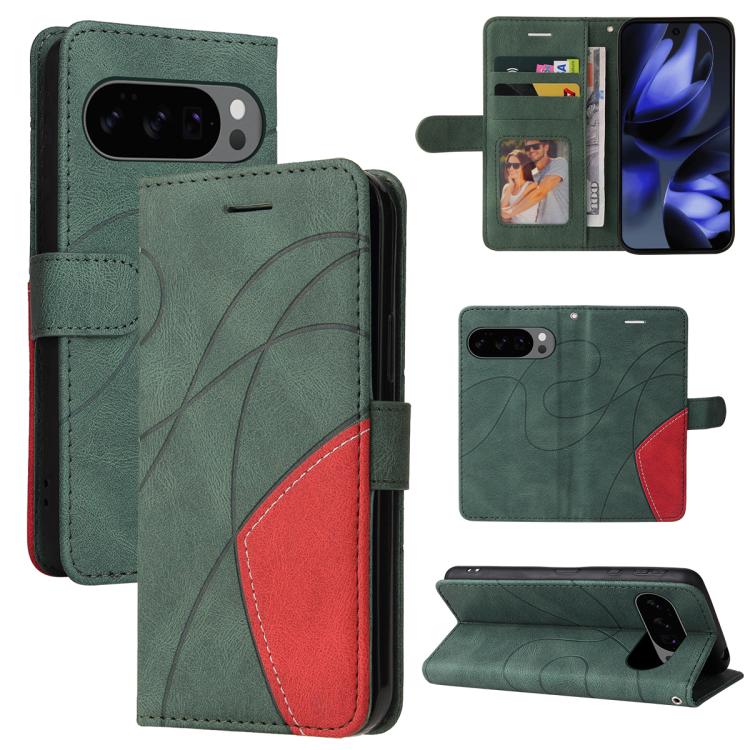 Dual-color Splicing Flip Leather Phone Case, For Google Pixel 10a, For Google Pixel 10 Pro XL 5G Global, For Google Pixel 10 5G / 10 Pro 5G Global