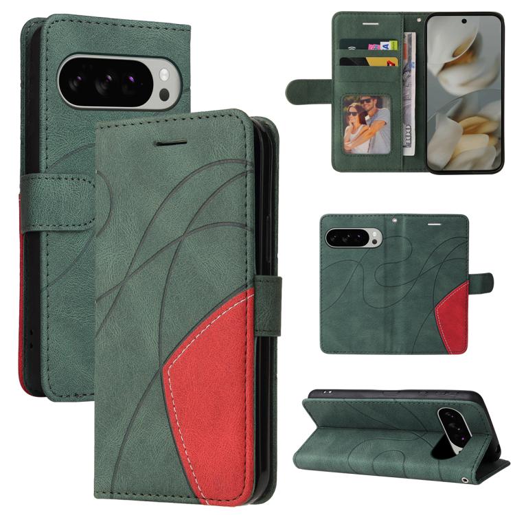 Dual-color Splicing Flip Leather Phone Case, For Google Pixel 10a, For Google Pixel 10 Pro XL 5G Global, For Google Pixel 10 5G / 10 Pro 5G Global