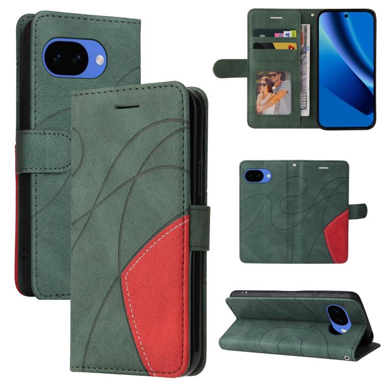 Dual-color Splicing Flip Leather Phone Case, For Google Pixel 10a, For Google Pixel 10 Pro XL 5G Global, For Google Pixel 10 5G / 10 Pro 5G Global