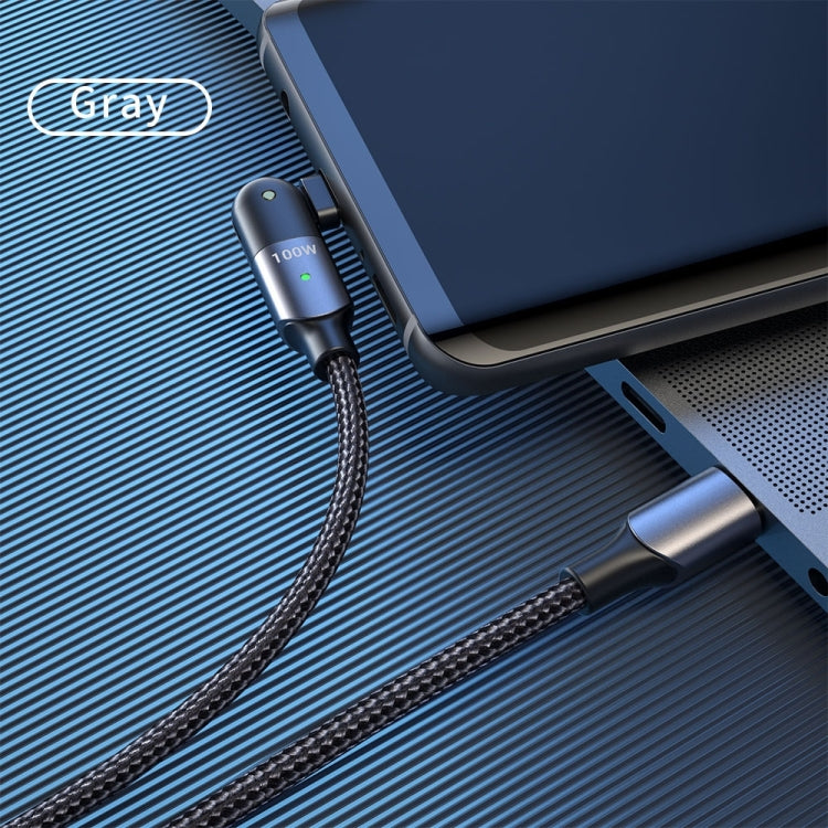 100W 5A USB-C / Type-C to Type-C 180 Degree Rotating Elbow Fast Charging Cable, 1.2m 100W PD