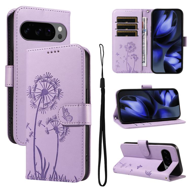Dandelion Embossed Pattern Flip Leather Phone Case, For Google Pixel 10a, For Google Pixel 10 Pro XL 5G Global, For Google Pixel 10 5G / 10 Pro 5G Global