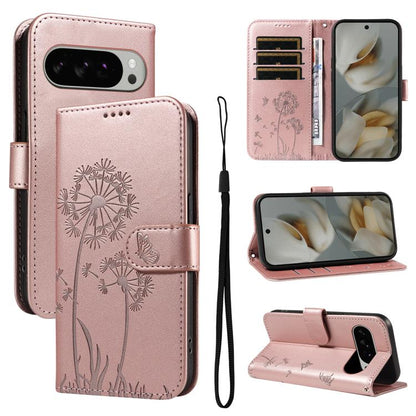 Dandelion Embossed Pattern Flip Leather Phone Case, For Google Pixel 10a, For Google Pixel 10 Pro XL 5G Global, For Google Pixel 10 5G / 10 Pro 5G Global