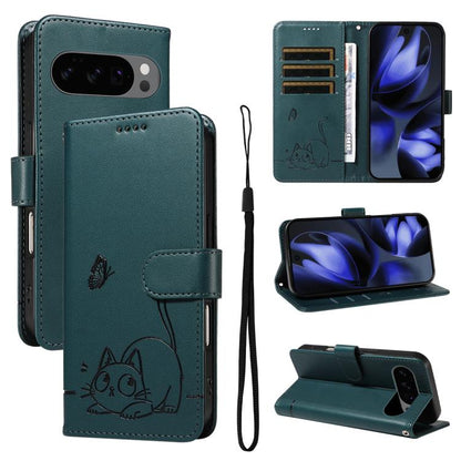 Adorable Cat Embossed Pattern Flip Leather Phone Case, For Google Pixel 10a, For Google Pixel 10 Pro XL 5G Global, For Google Pixel 10 / 10 Pro Global