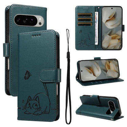 Adorable Cat Embossed Pattern Flip Leather Phone Case, For Google Pixel 10a, For Google Pixel 10 Pro XL 5G Global, For Google Pixel 10 / 10 Pro Global