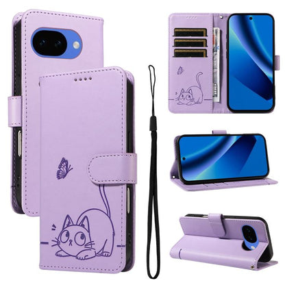 Adorable Cat Embossed Pattern Flip Leather Phone Case, For Google Pixel 10a, For Google Pixel 10 Pro XL 5G Global, For Google Pixel 10 / 10 Pro Global