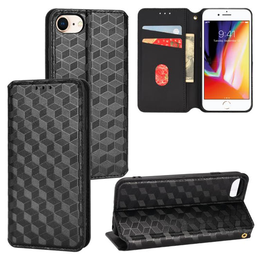 Cubic Grid Texture Flip Leather Phone Case, For iPhone SE 2022 / SE 2020 / 8 / 7, For iPhone 13 Pro Max, For iPhone 13 Pro, For iPhone 13, For iPhone 13 mini, For iPhone 12 / 12 Pro, For iPhone 12 Pro Max, For iPhone 11 Pro Max, For iPhone 11