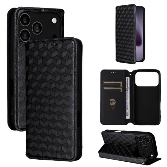 Cubic Grid Texture Flip Leather Phone Case, For iPhone 18 Pro / 17 Pro, For iPhone 18 Pro Max / 17 Pro Max, For iPhone 17e / 16e, For iPhone Air, For iPhone 16 Pro Max, For iPhone 16 Pro, For iPhone 16 Plus, For iPhone 16, For iPhone 15 Pro Max        ...