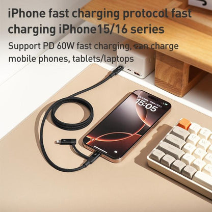 Momax Mag.Link Duo Magnetic 60W USB-C / Type-C to USB-C / Type-C / 8 Pin Data Cable, DC58 1m, DL58 60W 1m