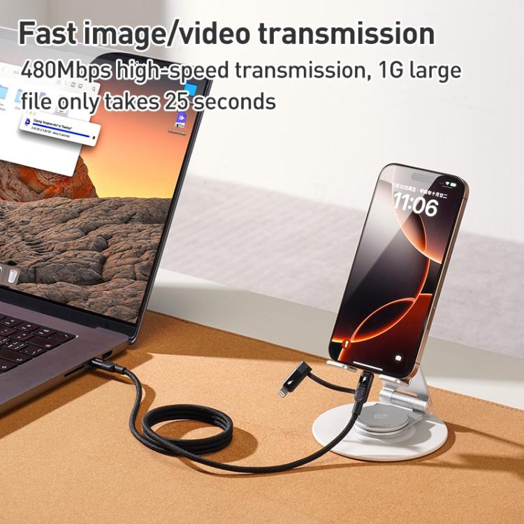 Momax Mag.Link Duo Magnetic 60W USB-C / Type-C to USB-C / Type-C / 8 Pin Data Cable, DC58 1m, DL58 60W 1m