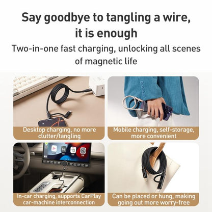 Momax Mag.Link Duo Magnetic 60W USB-C / Type-C to USB-C / Type-C / 8 Pin Data Cable, DC58 1m, DL58 60W 1m