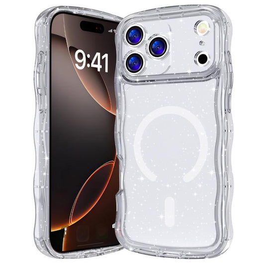 Wave Glitter MagSafe Magnetic TPU Phone Case, For iPhone 17 Pro Max, For iPhone 17 Pro, For iPhone 17, For iPhone Air, For iPhone 16 Pro Max, For iPhone 16 Pro, For iPhone 16 Plus, For iPhone 16, For iPhone 15 Pro Max, For iPhone 15 Pro