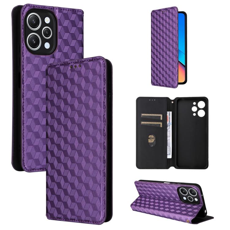Cubic Grid Texture Flip Leather Phone Case, For Redmi Note 13 Pro 5G, For Redmi K70 / K70 Pro, For Redmi 12 4G, For Redmi Note 12S 4G Global, For Redmi Note 12 4G Global, For Redmi Note 12 Turbo 5G, For Redmi Note 12 Pro+ 5G Global                     ...