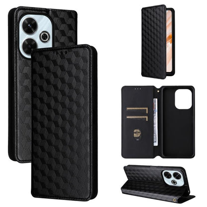 Cubic Grid Texture Flip Leather Phone Case, For Redmi K80 / K80 Pro, For Redmi Note 14 Pro 4G Global, For Redmi Note 14 4G 163.25mm, For Redmi Note 14 Pro+ 5G, For Redmi 14C 4G, For Redmi K70 Ultra, For Redmi 13 4G / Note 13R 5G, For Redmi Turbo 3 5G  ...
