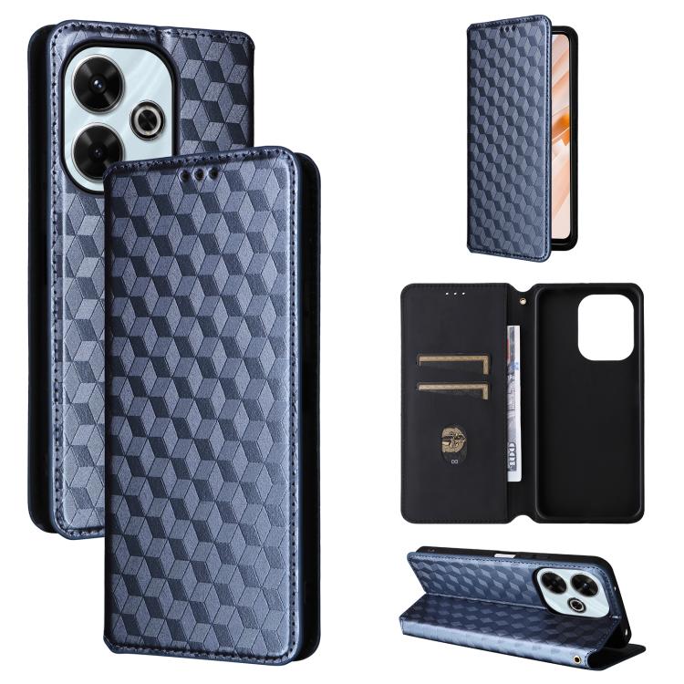Cubic Grid Texture Flip Leather Phone Case, For Redmi K80 / K80 Pro, For Redmi Note 14 Pro 4G Global, For Redmi Note 14 4G 163.25mm, For Redmi Note 14 Pro+ 5G, For Redmi 14C 4G, For Redmi K70 Ultra, For Redmi 13 4G / Note 13R 5G, For Redmi Turbo 3 5G  ...