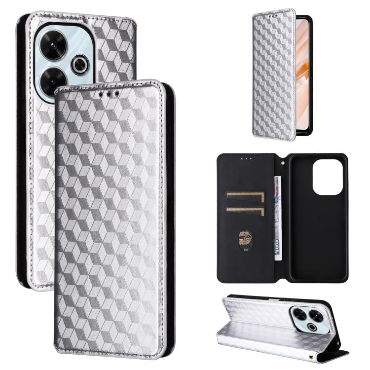 Cubic Grid Texture Flip Leather Phone Case, For Redmi K80 / K80 Pro, For Redmi Note 14 Pro 4G Global, For Redmi Note 14 4G 163.25mm, For Redmi Note 14 Pro+ 5G, For Redmi 14C 4G, For Redmi K70 Ultra, For Redmi 13 4G / Note 13R 5G, For Redmi Turbo 3 5G  ...