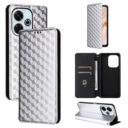 Cubic Grid Texture Flip Leather Phone Case, For Redmi K80 / K80 Pro, For Redmi Note 14 Pro 4G Global, For Redmi Note 14 4G 163.25mm, For Redmi Note 14 Pro+ 5G, For Redmi 14C 4G, For Redmi K70 Ultra, For Redmi 13 4G / Note 13R 5G, For Redmi Turbo 3 5G  ...