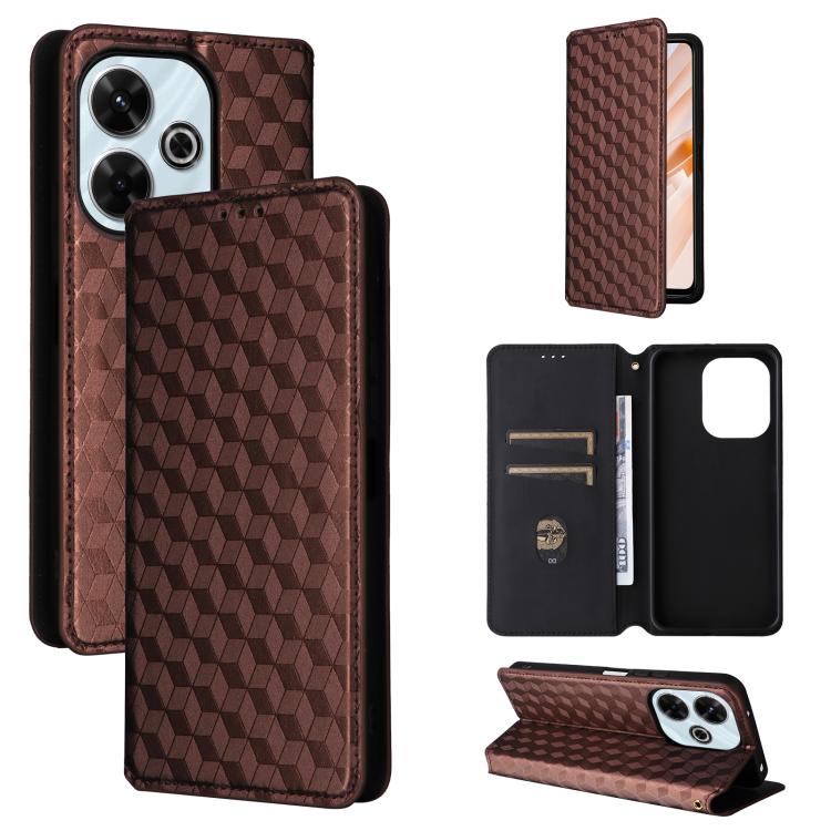 Cubic Grid Texture Flip Leather Phone Case, For Redmi K80 / K80 Pro, For Redmi Note 14 Pro 4G Global, For Redmi Note 14 4G 163.25mm, For Redmi Note 14 Pro+ 5G, For Redmi 14C 4G, For Redmi K70 Ultra, For Redmi 13 4G / Note 13R 5G, For Redmi Turbo 3 5G  ...