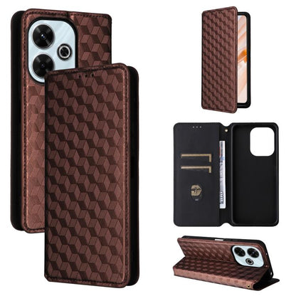 Cubic Grid Texture Flip Leather Phone Case, For Redmi K80 / K80 Pro, For Redmi Note 14 Pro 4G Global, For Redmi Note 14 4G 163.25mm, For Redmi Note 14 Pro+ 5G, For Redmi 14C 4G, For Redmi K70 Ultra, For Redmi 13 4G / Note 13R 5G, For Redmi Turbo 3 5G  ...