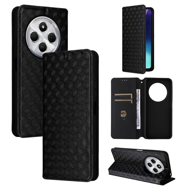 Cubic Grid Texture Flip Leather Phone Case, For Redmi 17C 4G / 14C / 14R / A4, For Redmi A7 Pro 171mm / Poco C85x 5G, For Redmi 15a 5G, For Redmi Turbo 5 Max / Poco X8 Pro Max, For Redmi Turbo 5 5G / Poco X8 Pro 5G                                      ...