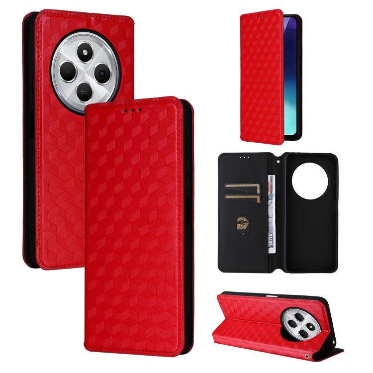 Cubic Grid Texture Flip Leather Phone Case, For Redmi 17C 4G / 14C / 14R / A4, For Redmi A7 Pro 171mm / Poco C85x 5G, For Redmi 15a 5G, For Redmi Turbo 5 Max / Poco X8 Pro Max, For Redmi Turbo 5 5G / Poco X8 Pro 5G                                      ...