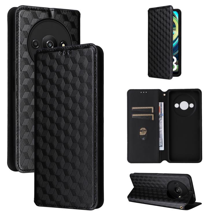 Cubic Grid Texture Flip Leather Phone Case, For Redmi K80 / K80 Pro, For Redmi Note 14 Pro 4G Global, For Redmi Note 14 4G 163.25mm, For Redmi Note 14 Pro+ 5G, For Redmi 14C 4G, For Redmi K70 Ultra, For Redmi 13 4G / Note 13R 5G, For Redmi Turbo 3 5G  ...