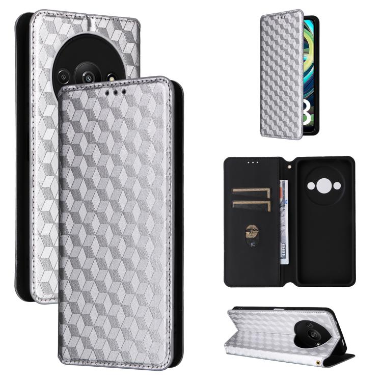 Cubic Grid Texture Flip Leather Phone Case, For Redmi K80 / K80 Pro, For Redmi Note 14 Pro 4G Global, For Redmi Note 14 4G 163.25mm, For Redmi Note 14 Pro+ 5G, For Redmi 14C 4G, For Redmi K70 Ultra, For Redmi 13 4G / Note 13R 5G, For Redmi Turbo 3 5G  ...
