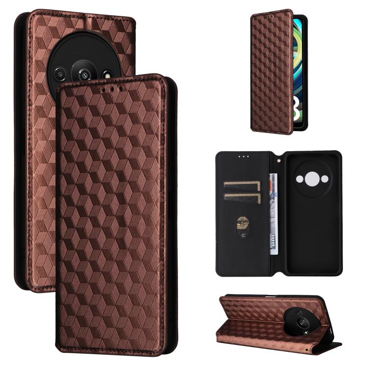Cubic Grid Texture Flip Leather Phone Case, For Redmi K80 / K80 Pro, For Redmi Note 14 Pro 4G Global, For Redmi Note 14 4G 163.25mm, For Redmi Note 14 Pro+ 5G, For Redmi 14C 4G, For Redmi K70 Ultra, For Redmi 13 4G / Note 13R 5G, For Redmi Turbo 3 5G  ...