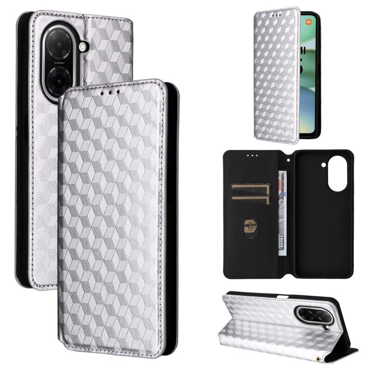 Cubic Grid Texture Flip Leather Phone Case, For Redmi A7 Pro 171mm / Poco C85x 5G, For Redmi 15a 5G, For Redmi Turbo 5 Max / Poco X8 Pro Max, For Redmi Turbo 5 5G / Poco X8 Pro 5G, For Redmi Note 15 Pro+ 5G 163.3mm/Poco M8 Pro 5G                       ...