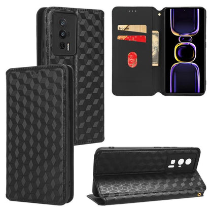 Cubic Grid Texture Flip Leather Phone Case, For Redmi Note 13 Pro 5G, For Redmi K70 / K70 Pro, For Redmi 12 4G, For Redmi Note 12S 4G Global, For Redmi Note 12 4G Global, For Redmi Note 12 Turbo 5G, For Redmi Note 12 Pro+ 5G Global                     ...