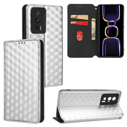 Cubic Grid Texture Flip Leather Phone Case, For Redmi Note 13 Pro 5G, For Redmi K70 / K70 Pro, For Redmi 12 4G, For Redmi Note 12S 4G Global, For Redmi Note 12 4G Global, For Redmi Note 12 Turbo 5G, For Redmi Note 12 Pro+ 5G Global                     ...
