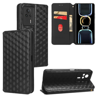Cubic Grid Texture Flip Leather Phone Case, For Redmi Note 13 Pro 5G, For Redmi K70 / K70 Pro, For Redmi 12 4G, For Redmi Note 12S 4G Global, For Redmi Note 12 4G Global, For Redmi Note 12 Turbo 5G, For Redmi Note 12 Pro+ 5G Global                     ...