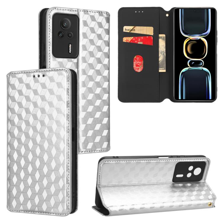 Cubic Grid Texture Flip Leather Phone Case, For Redmi Note 13 Pro 5G, For Redmi K70 / K70 Pro, For Redmi 12 4G, For Redmi Note 12S 4G Global, For Redmi Note 12 4G Global, For Redmi Note 12 Turbo 5G, For Redmi Note 12 Pro+ 5G Global                     ...