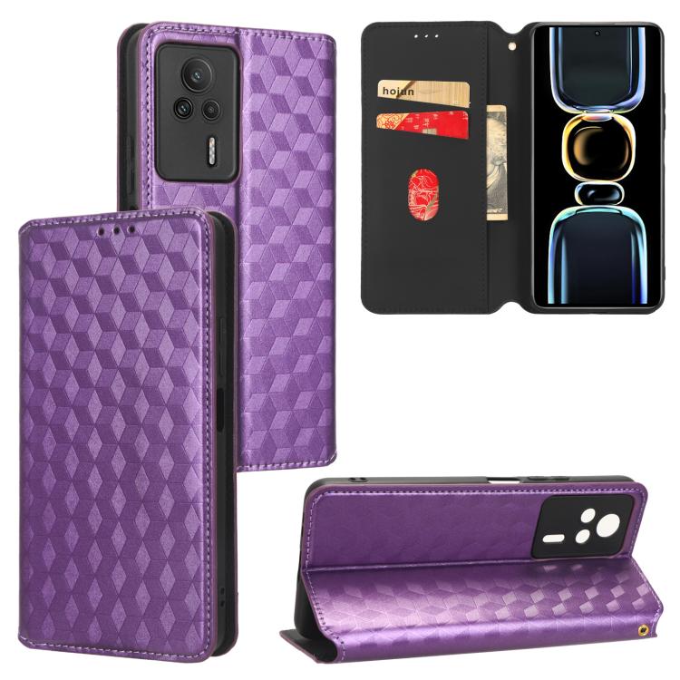 Cubic Grid Texture Flip Leather Phone Case, For Redmi Note 13 Pro 5G, For Redmi K70 / K70 Pro, For Redmi 12 4G, For Redmi Note 12S 4G Global, For Redmi Note 12 4G Global, For Redmi Note 12 Turbo 5G, For Redmi Note 12 Pro+ 5G Global                     ...
