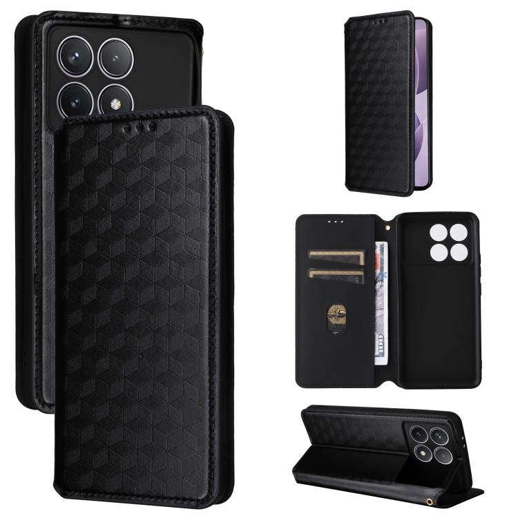 Cubic Grid Texture Flip Leather Phone Case, For Redmi Note 13 Pro 5G, For Redmi K70 / K70 Pro, For Redmi 12 4G, For Redmi Note 12S 4G Global, For Redmi Note 12 4G Global, For Redmi Note 12 Turbo 5G, For Redmi Note 12 Pro+ 5G Global                     ...