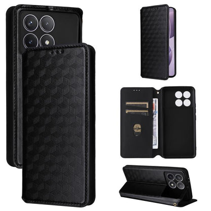 Cubic Grid Texture Flip Leather Phone Case, For Redmi Note 13 Pro 5G, For Redmi K70 / K70 Pro, For Redmi 12 4G, For Redmi Note 12S 4G Global, For Redmi Note 12 4G Global, For Redmi Note 12 Turbo 5G, For Redmi Note 12 Pro+ 5G Global                     ...