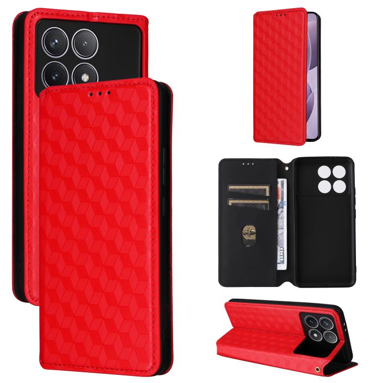Cubic Grid Texture Flip Leather Phone Case, For Redmi Note 13 Pro 5G, For Redmi K70 / K70 Pro, For Redmi 12 4G, For Redmi Note 12S 4G Global, For Redmi Note 12 4G Global, For Redmi Note 12 Turbo 5G, For Redmi Note 12 Pro+ 5G Global                     ...