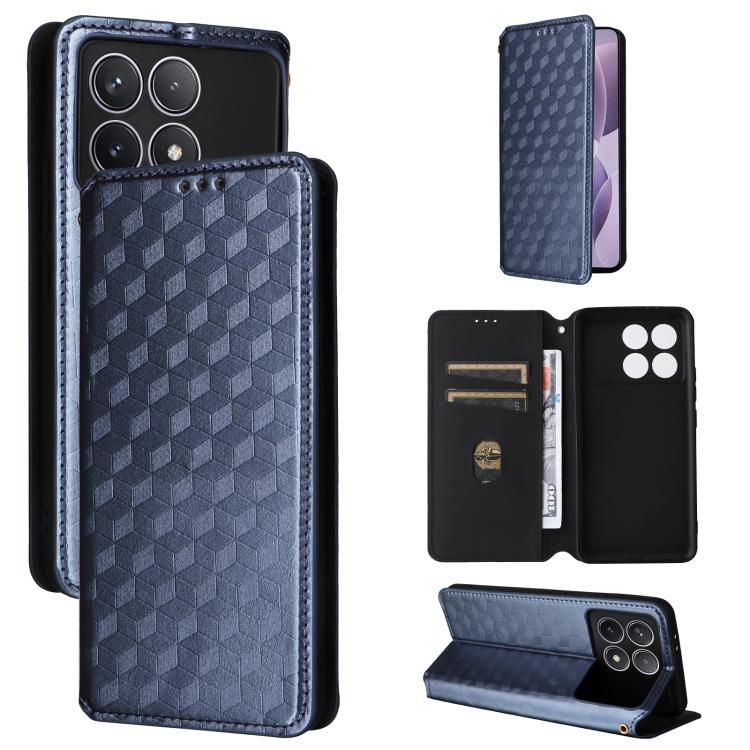 Cubic Grid Texture Flip Leather Phone Case, For Redmi Note 13 Pro 5G, For Redmi K70 / K70 Pro, For Redmi 12 4G, For Redmi Note 12S 4G Global, For Redmi Note 12 4G Global, For Redmi Note 12 Turbo 5G, For Redmi Note 12 Pro+ 5G Global                     ...