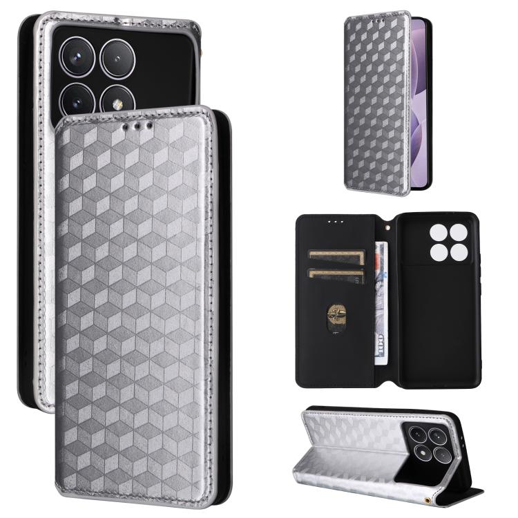 Cubic Grid Texture Flip Leather Phone Case, For Redmi Note 13 Pro 5G, For Redmi K70 / K70 Pro, For Redmi 12 4G, For Redmi Note 12S 4G Global, For Redmi Note 12 4G Global, For Redmi Note 12 Turbo 5G, For Redmi Note 12 Pro+ 5G Global                     ...